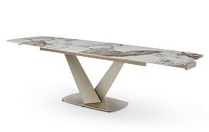 Стол раскладной Victoria 180-280, светлая керамика/шампань