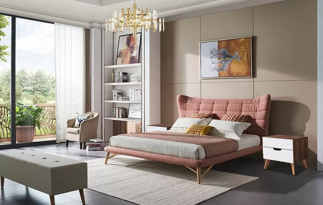 Комплект для спальни Venezia, коралловый/орех