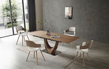 Стол Rimini + 4 кремовых стула Jody