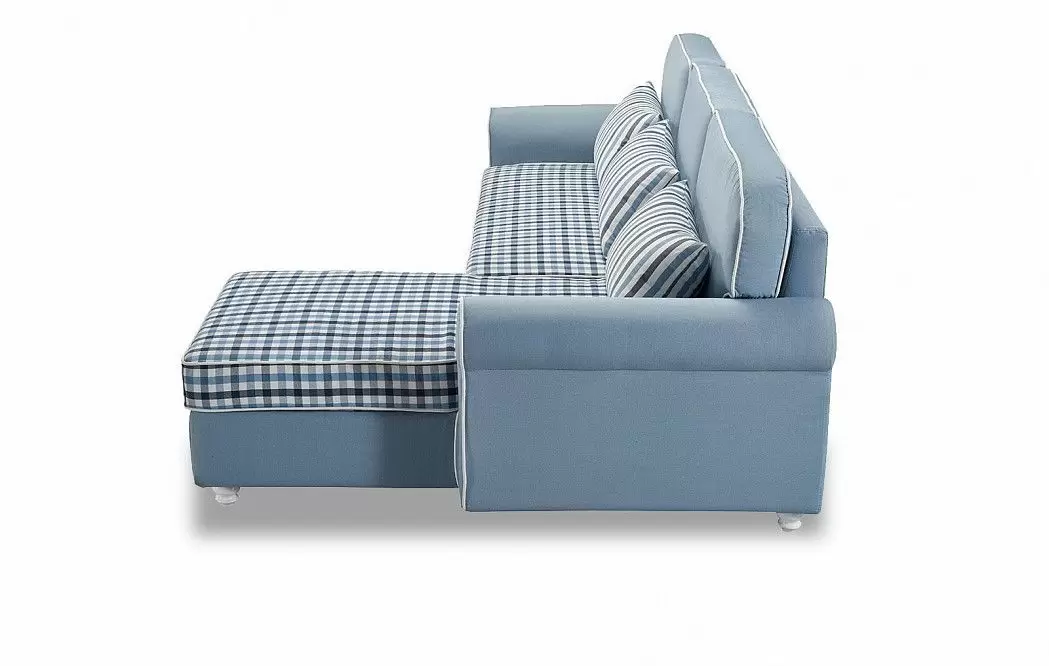 Диван-кровать Folk угловой (правый), голубой - фото 4