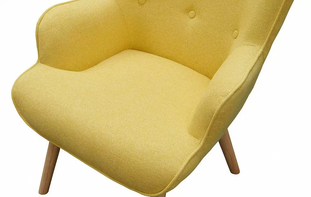 Кресло и оттоманка Hygge, желтый/натуральный - фото 5