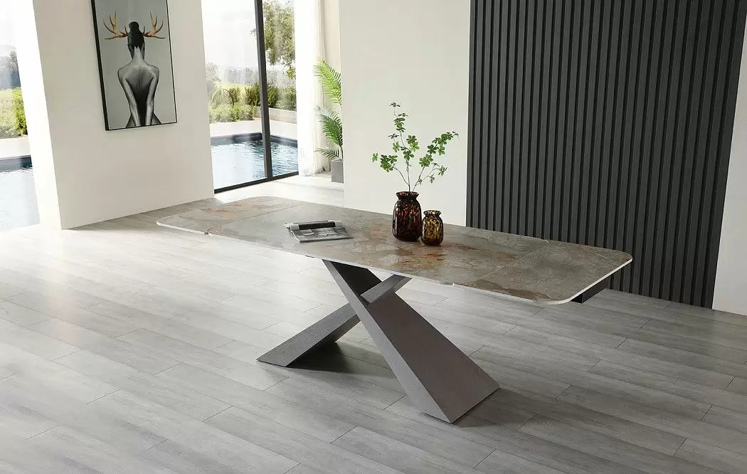 Стол раскладной Torino 160-240, серая керамика/серый дуб - фото 4