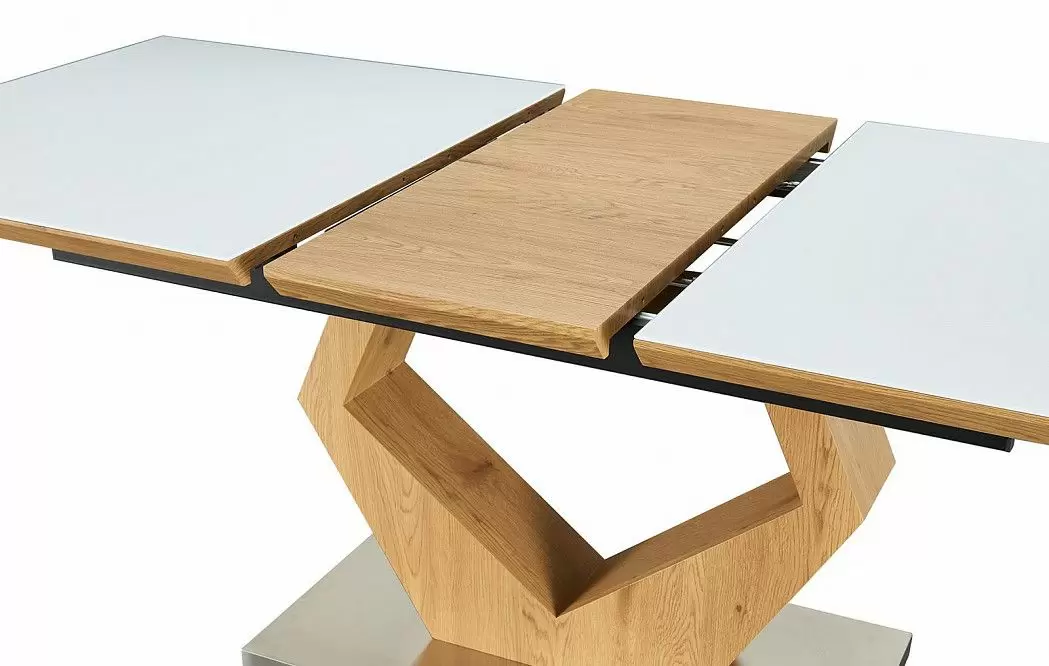 Стол раскладной Diamond 160-200, белый/дуб - фото 9