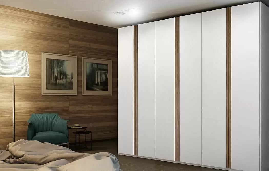 Шкаф LIMA с 6 распашными дверями 291,5 H240, белый/орех (YM511)