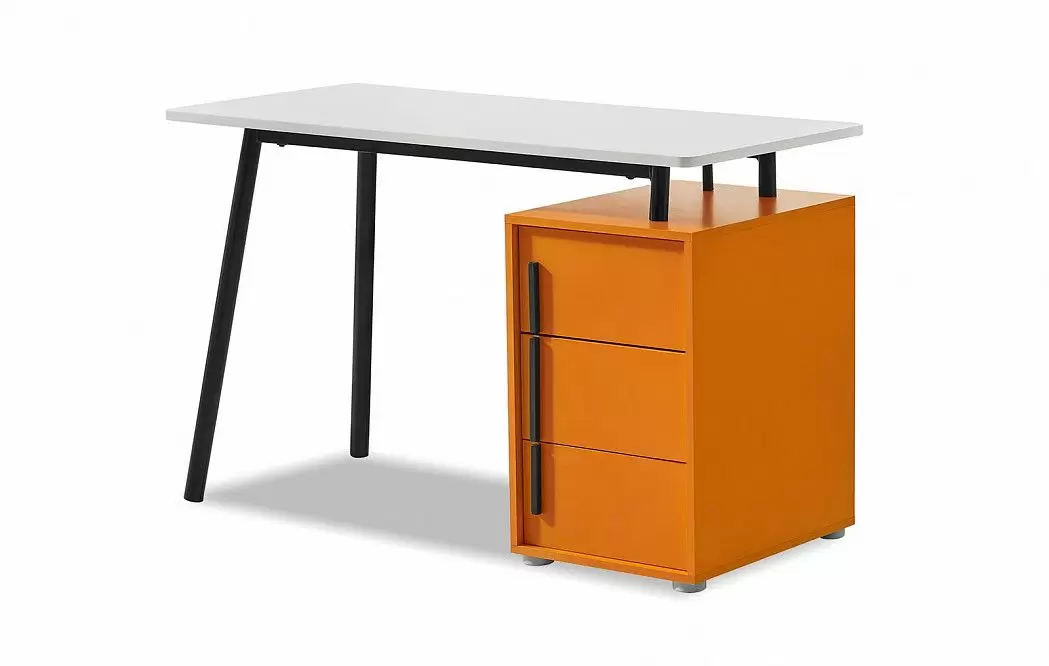 Стол письменный Flame, белый/оранжевый - фото 2