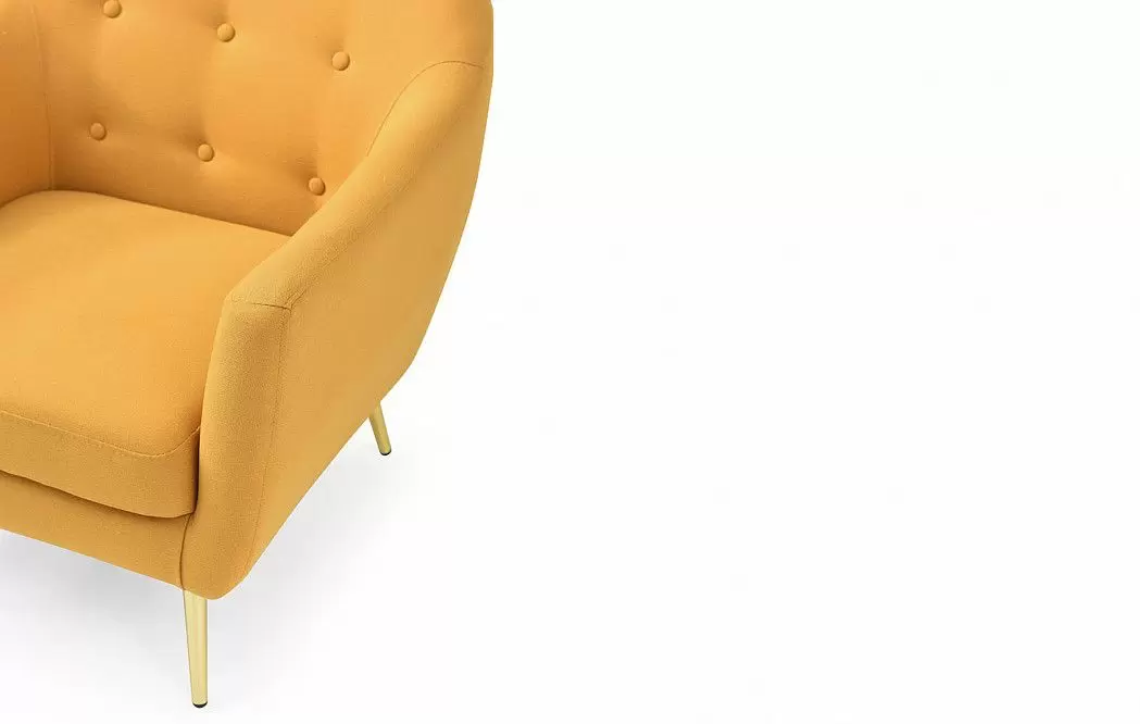 Кресло Carmen, желтый/золотые ножки - фото 8