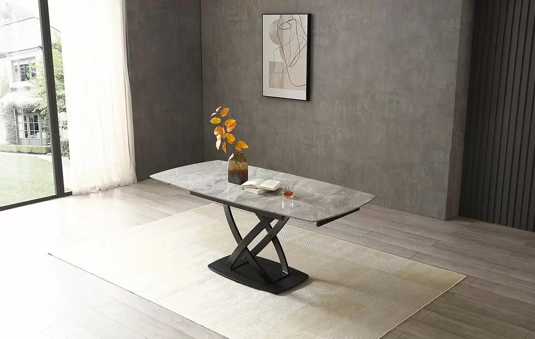 Стол раскладной Lorenzo 120-180, серая керамика - фото 8