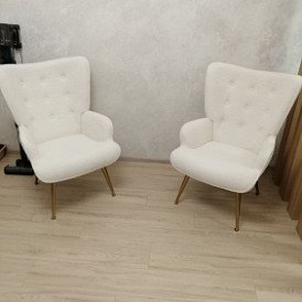 Кресло и оттоманка Hygge, графит/натуральный