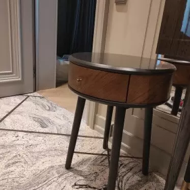 Тумба прикроватная Paula, дуб/темно-серый