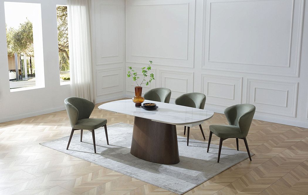 Стол раскладной Bavaria 160-240, белая керамика/орех - фото 4