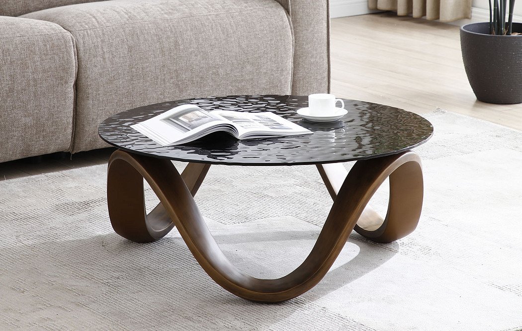 Стол журнальный Enigma (90), плавленое стекло/бронза - фото 2