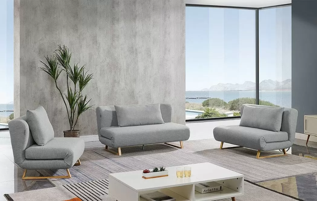 Диван-кровать Rosy 3-х местный, серый/без принта - фото 3