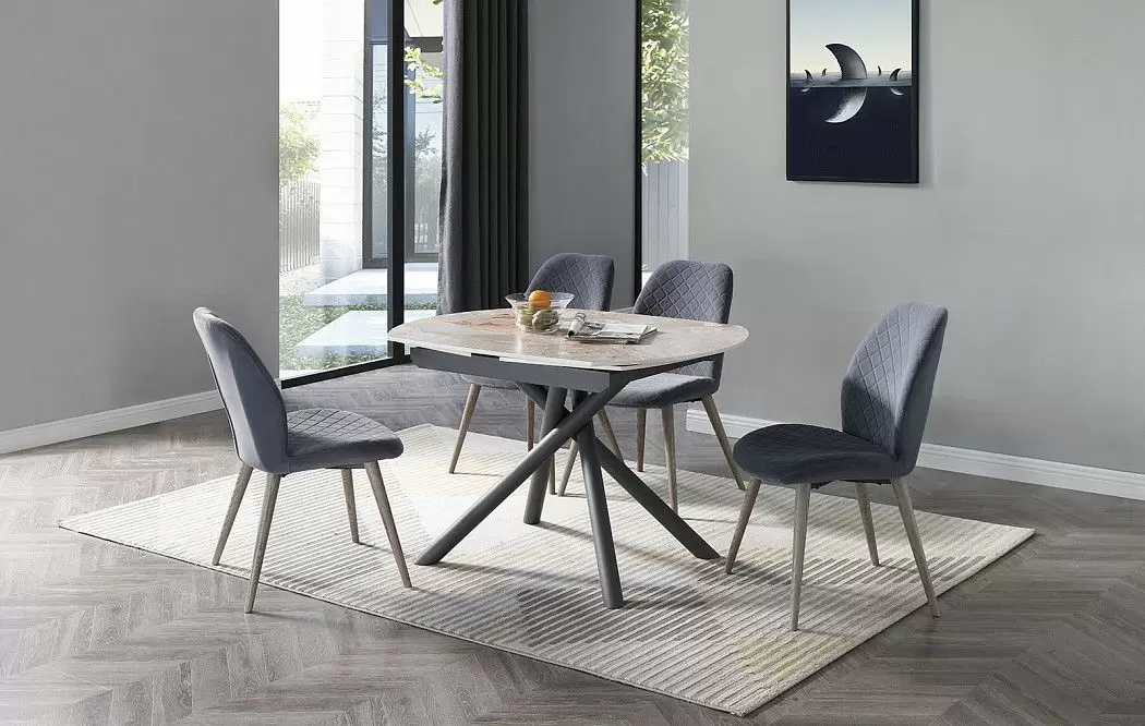 Стол раскладной Salerno 120-180, серая керамика - фото 19