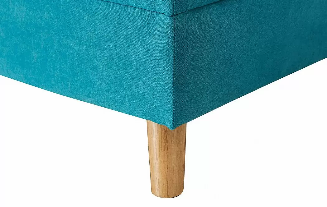 Диван-кровать Riviera угловой правый + оттоманка, бирюзовый цвет - фото 17