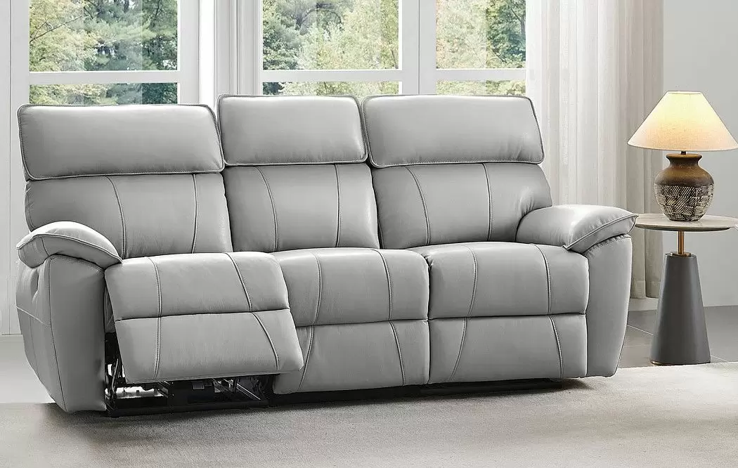 Диван-реклайнер Allison 3-х местный, светло-серый - фото 2