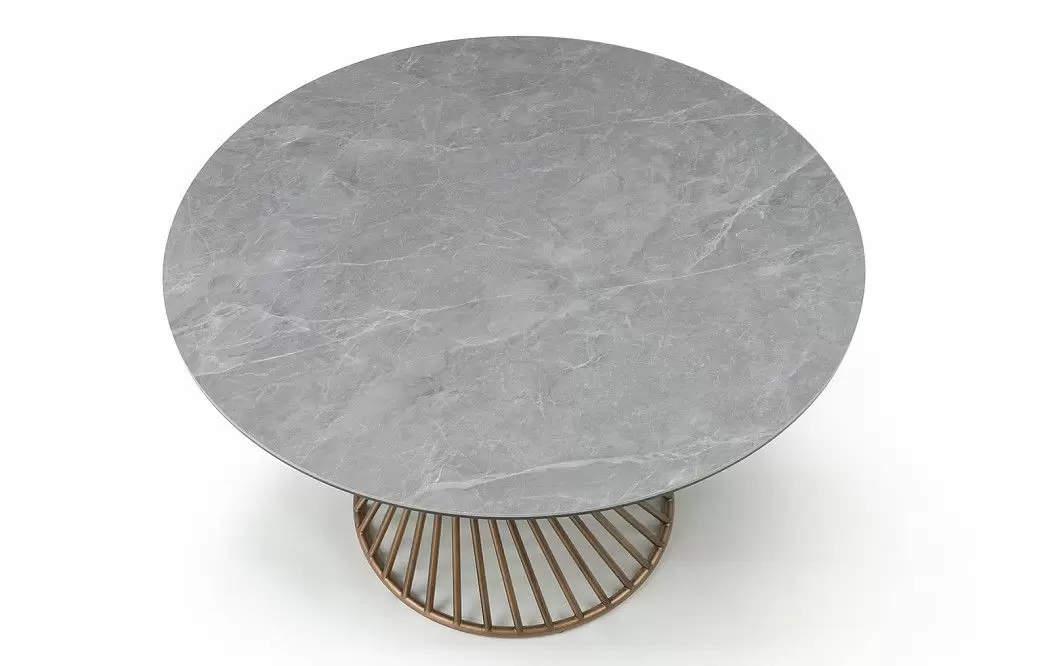 Стол раскладной Tornado Bronze 120-180, серая керамика/бронза - фото 10