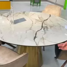 Стол Teresa 135, белая керамика/золото