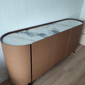 Стол Oasis + 4 серо-коричневых стула Agata