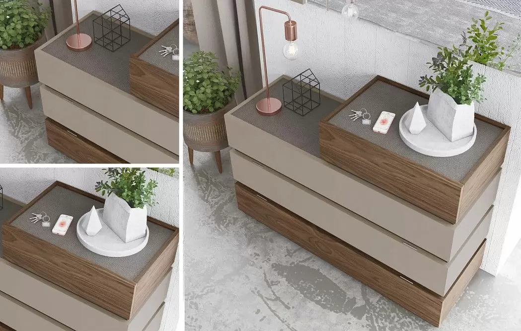 Комплект из кровати Kuffert Class 180x200 и 2х тумб Top, дуб/графит - фото 16