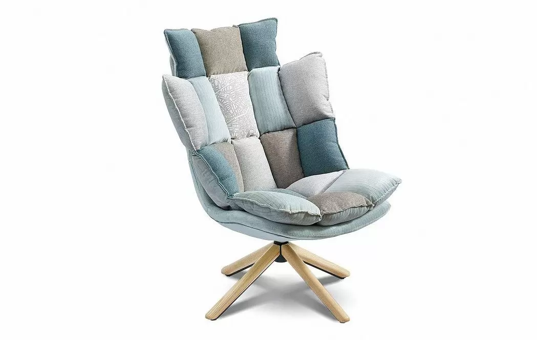 Кресло в стиле Husk, светлый пэчворк