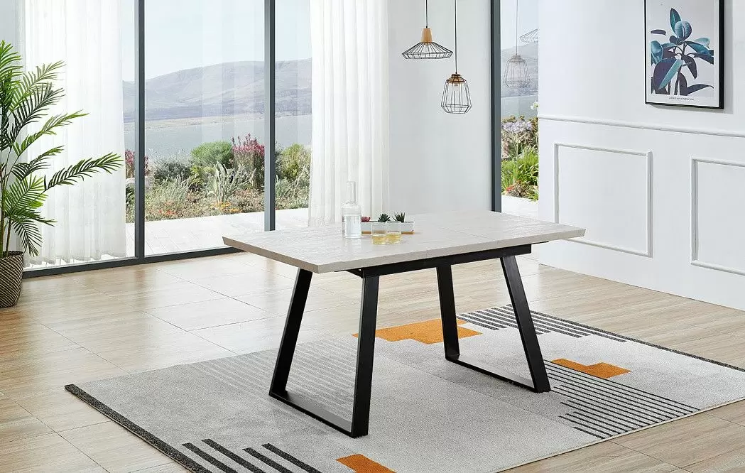 Стол раскладной Denver 110-150, светлый дуб/черный - фото 3