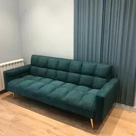 Диван-кровать Madrid, желтый/золотые ножки