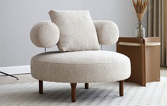 Кресло Olimpia, кремовый/орех