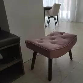 Кресло и оттоманка Hygge, голубой/натуральный