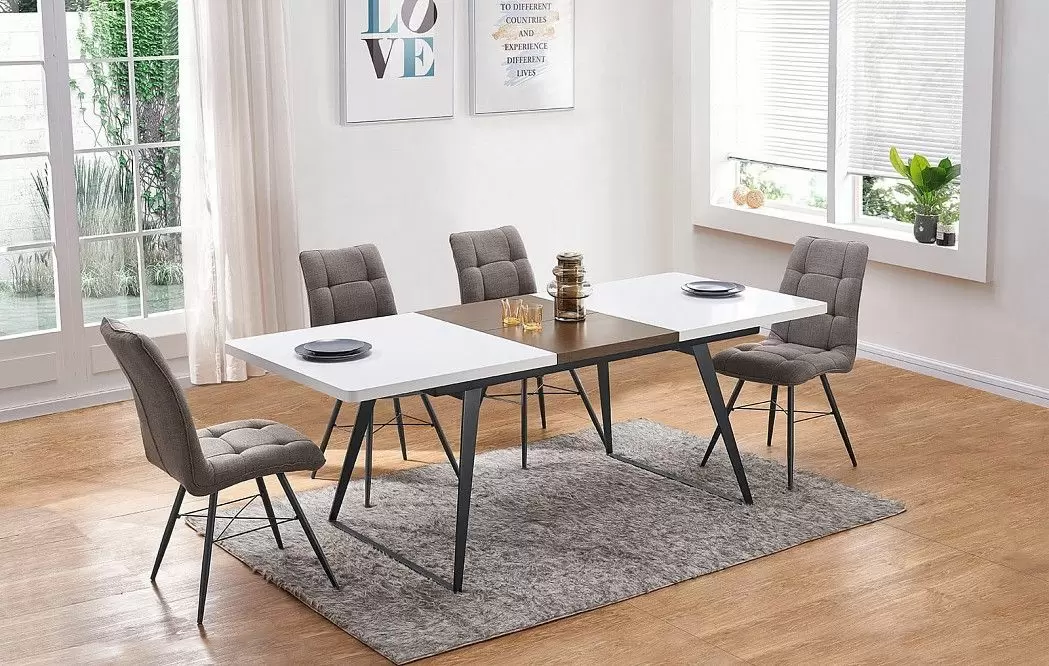 Стол раскладной Gent, белый матовый/орех - фото 2