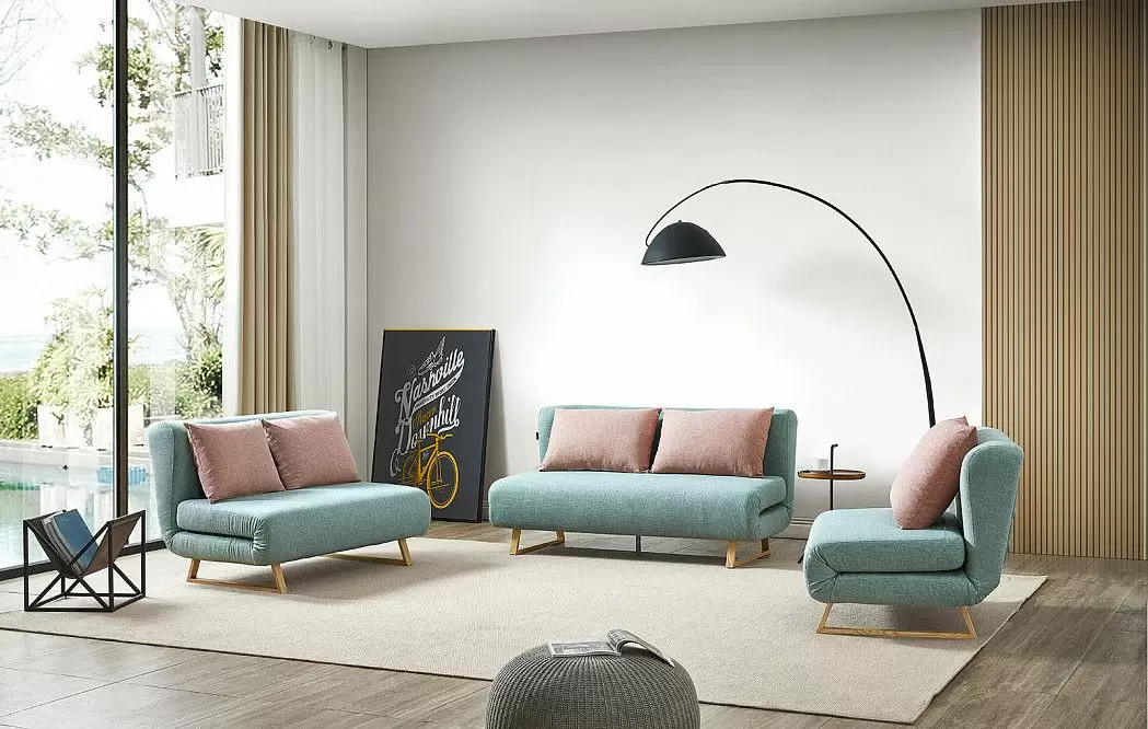 Диван-кровать Rosy-2 2-х местный, мята/коралловый - фото 4