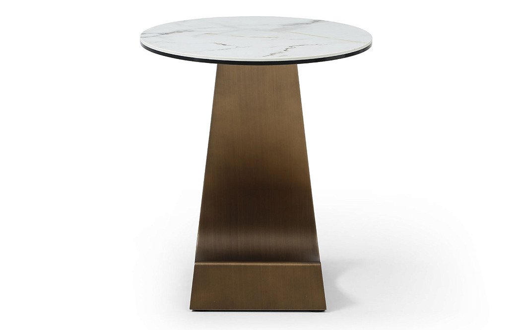 Столик приставной Jovanna (45), белая керамика/бронза - фото 3