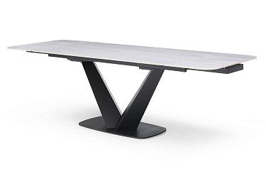 Стол раскладной Virginia 160-240, серая керамика/черный