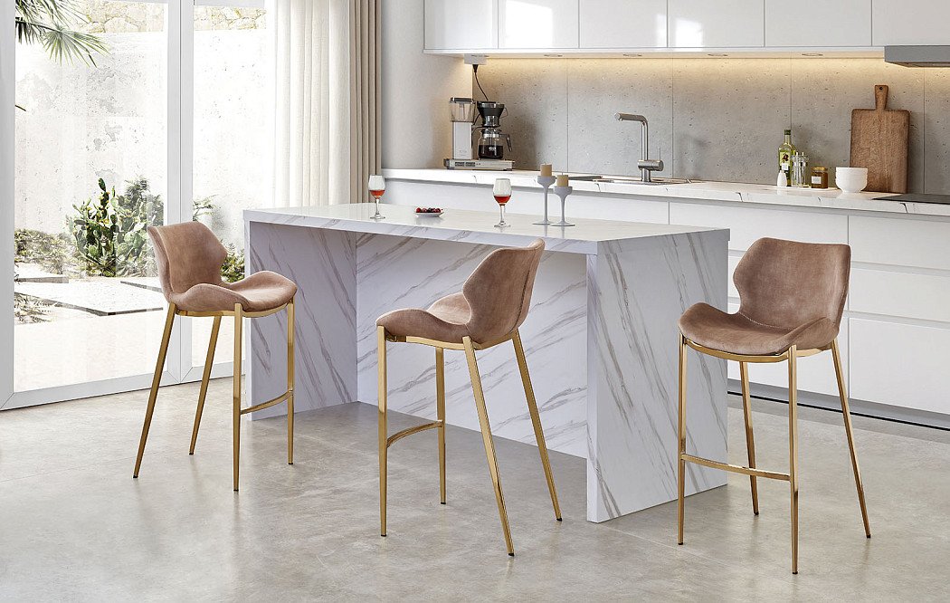 Стул полубарный Harley (65), капучино/золото - фото 2