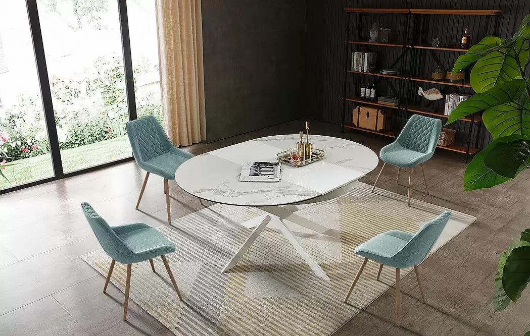 Стол раскладной Diona 120-170, керамика "каррарский мрамор" - фото 3