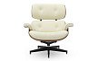 Комплект кресло и оттоманка Eames Lounge, кремовый/орех