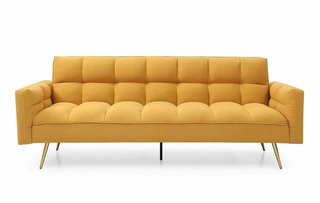 Диван-кровать Madrid, желтый/золотые ножки - фото 6