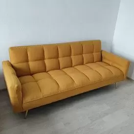 Диван-кровать Madrid, желтый/золотые ножки