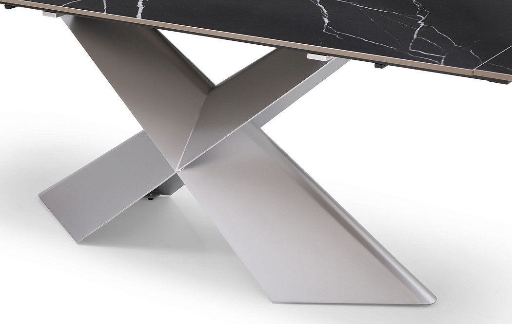 Стол раскладной Armanda 200-300, черная керамика/серебро - фото 11