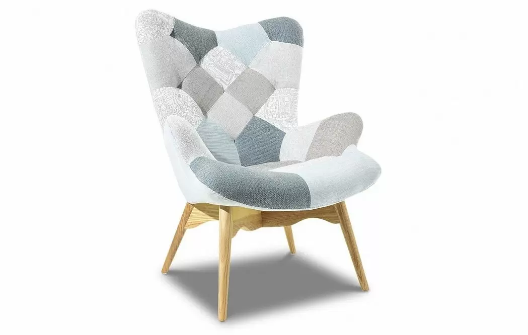 Кресло Contour, светлый пэчворк/ясень
