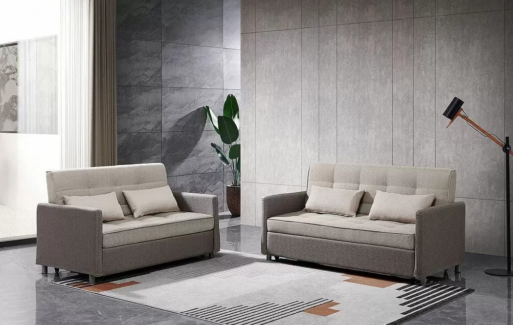 Диван-кровать Claire (1,5-спальный), бежевый/коричневый - фото 3