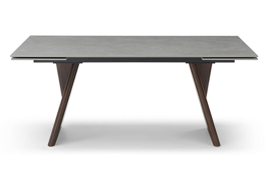 Стол раскладной Bremen 160-240, серая керамика/орех - фото 4
