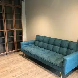 Диван-кровать Madrid, желтый/золотые ножки