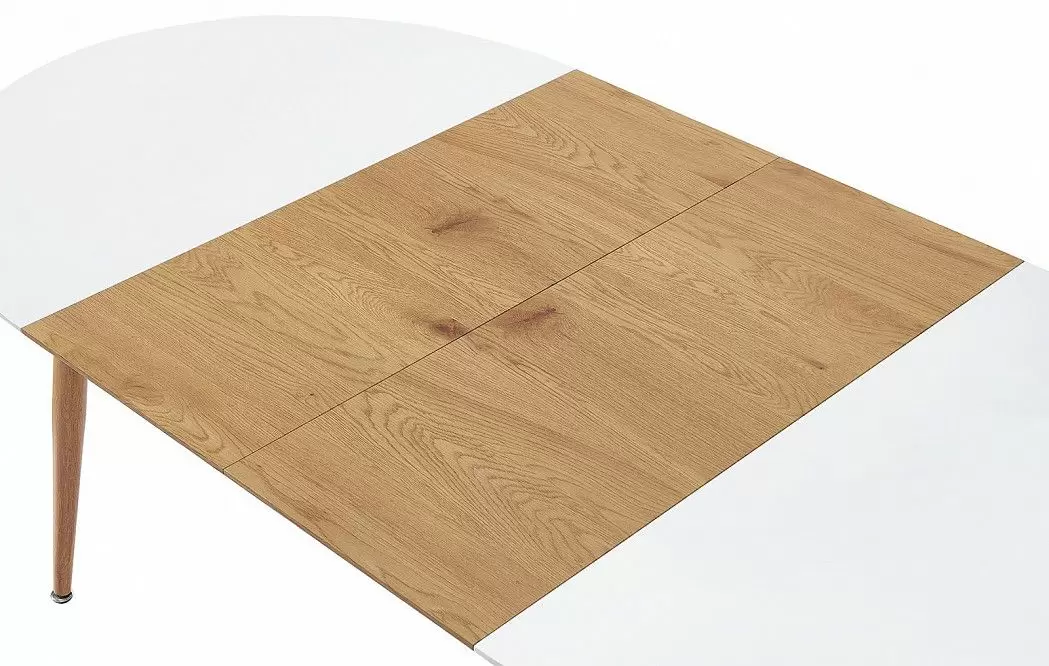 Стол раскладной Margaret 120-200, белый/светлое дерево - фото 8