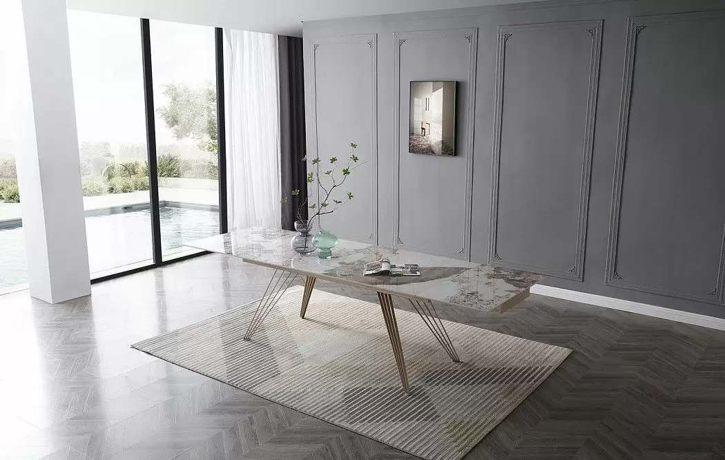 Стол раскладной Parma 160-240, светлая керамика/шампань - фото 6