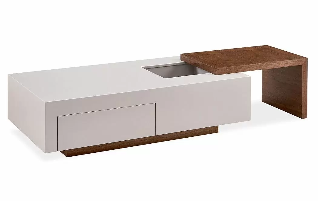 Стол журнальный Gerda (120), серо-бежевый/орех