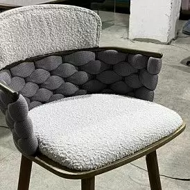 Стул полубарный Vanda (65), белый/серый