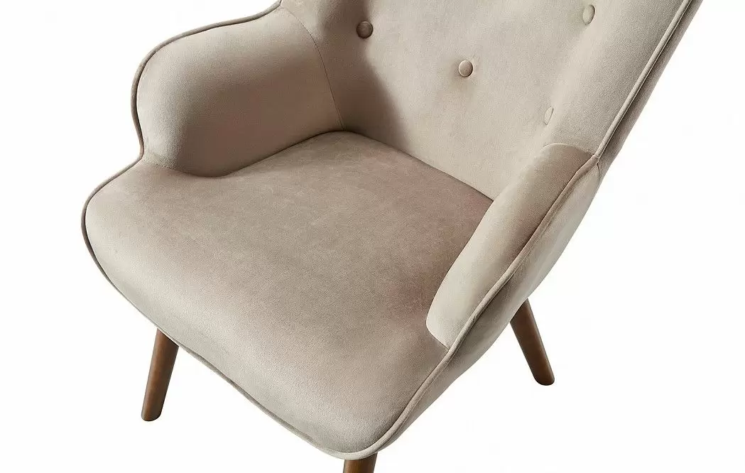 Кресло и оттоманка Hygge, бежевый/орех - фото 5