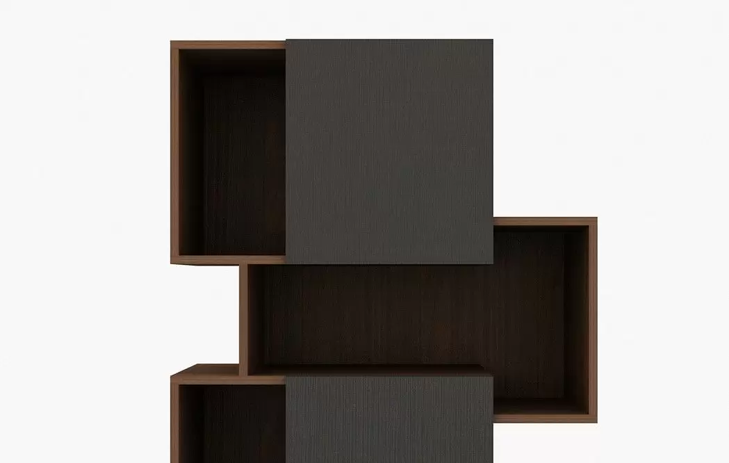 Стеллаж Palo Grey, орех/серые дверцы - фото 9