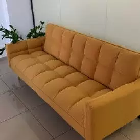 Диван-кровать Madrid, желтый/золотые ножки
