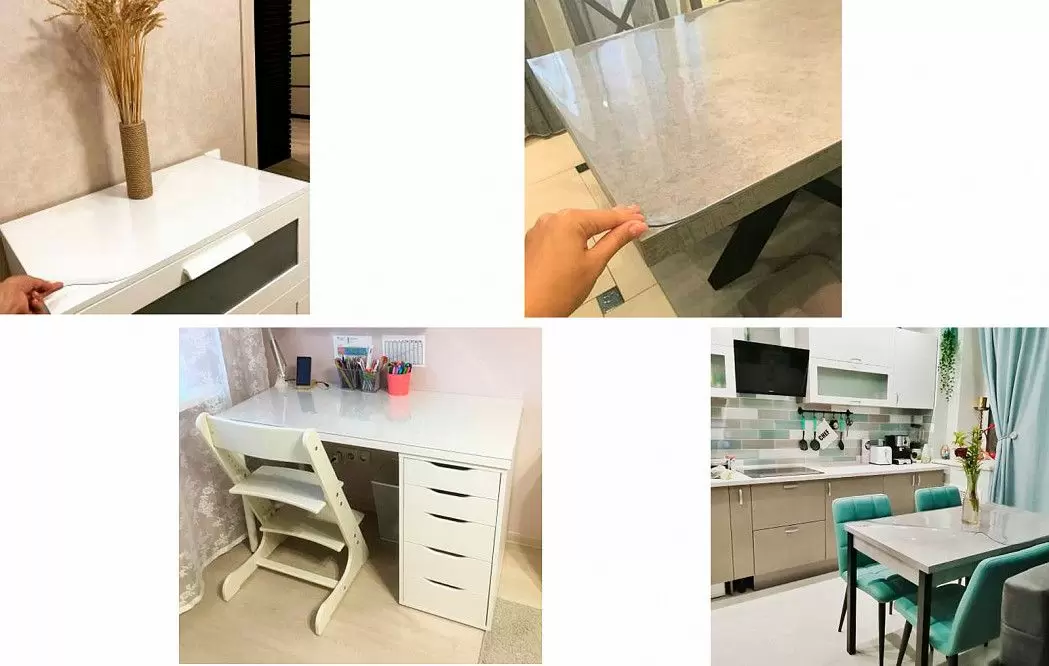 Защитное покрытие "Гибкое стекло" 130*80 см, толщина 1,5 мм - фото 3